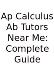 Ap Calculus Ab Tutors Near Me: Complete Guide