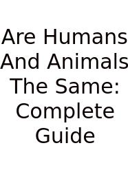 Are Humans And Animals The Same: Complete Guide