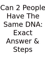 Can 2 People Have The Same DNA: Exact Answer & Steps