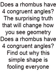 Does A Rhombus Have 4 Congruent Angles? The Surprising Truth That Will Change How You See Geometry  Does A Rhombus Have 4 Congruent Angles? Find Out Why This Simple Shape Is Fooling Everyone
