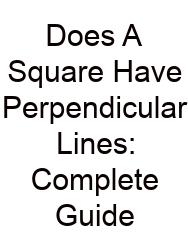 Does A Square Have Perpendicular Lines: Complete Guide