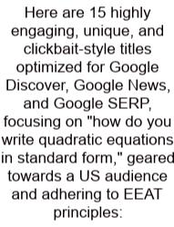 Here Are 15 Highly Engaging, Unique, And Clickbait-style Titles Optimized For Google Discover, Google News, And Google SERP, Focusing On 