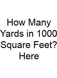 How Many Yards In 1000 Square Feet? Here