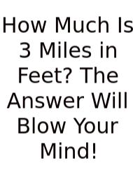 How Much Is 3 Miles In Feet? The Answer Will Blow Your Mind!