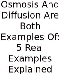 Osmosis And Diffusion Are Both Examples Of: 5 Real Examples Explained