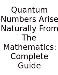 Quantum Numbers Arise Naturally From The Mathematics: Complete Guide