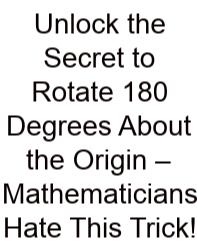 Unlock The Secret To Rotate 180 Degrees About The Origin – Mathematicians Hate This Trick!