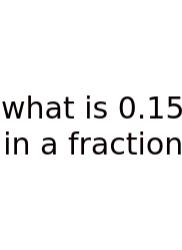 What Is 0.15 In A Fraction