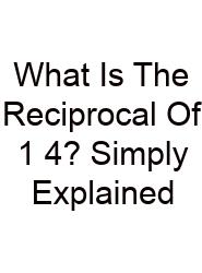 What Is The Reciprocal Of 1 4? Simply Explained