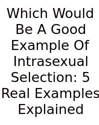 Which Would Be A Good Example Of Intrasexual Selection: 5 Real Examples Explained