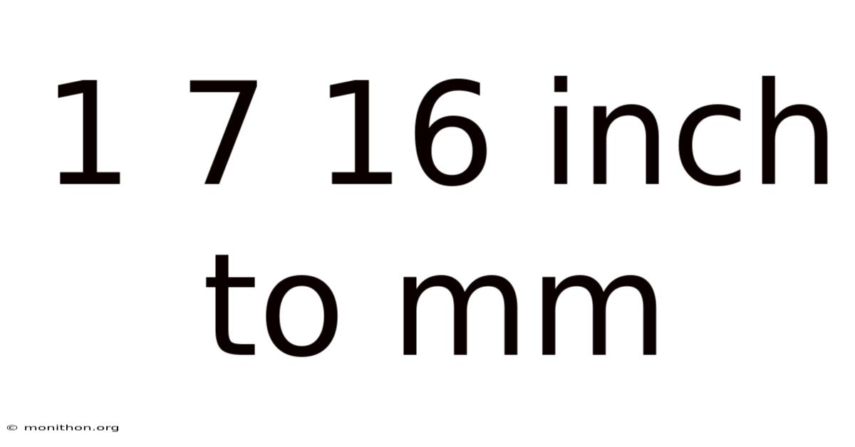 1 7 16 Inch To Mm