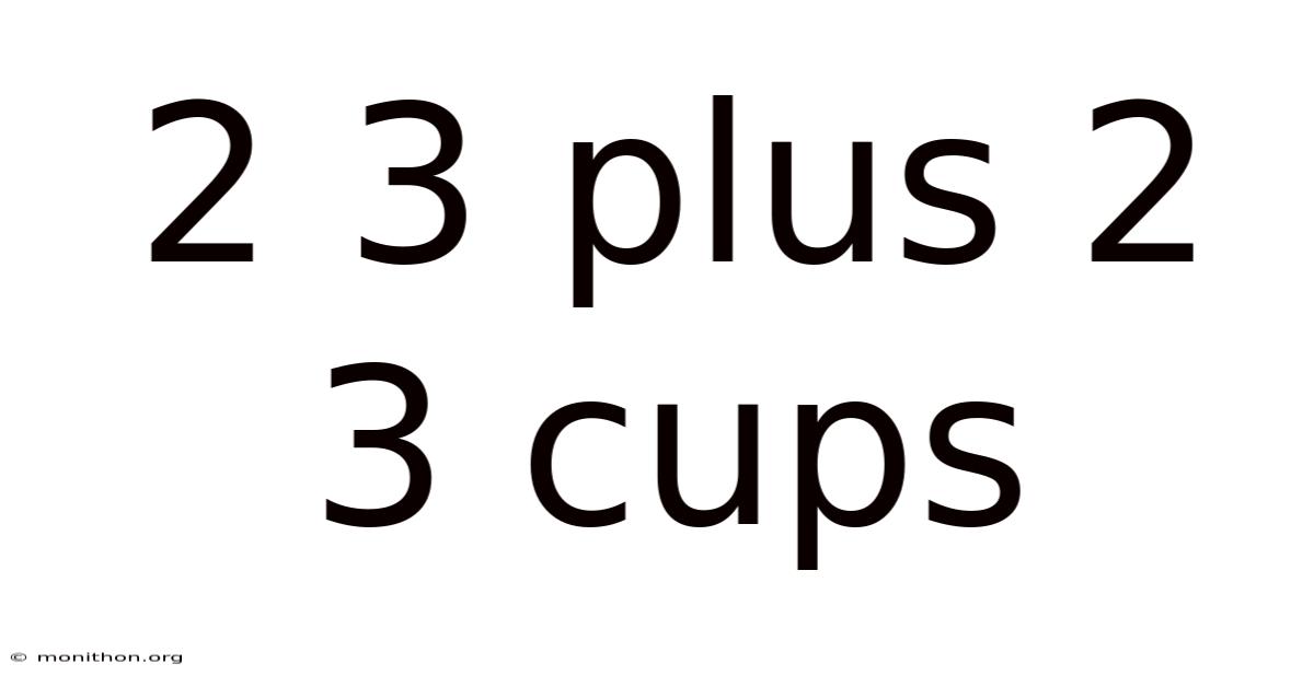 2 3 Plus 2 3 Cups