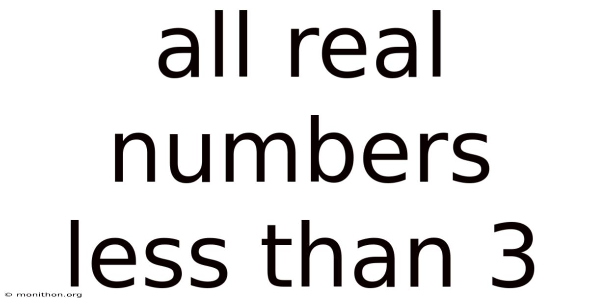 All Real Numbers Less Than 3