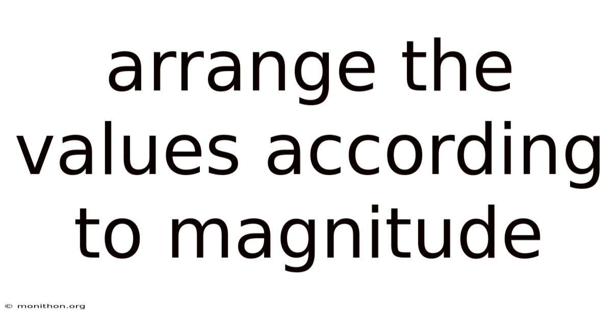 Arrange The Values According To Magnitude