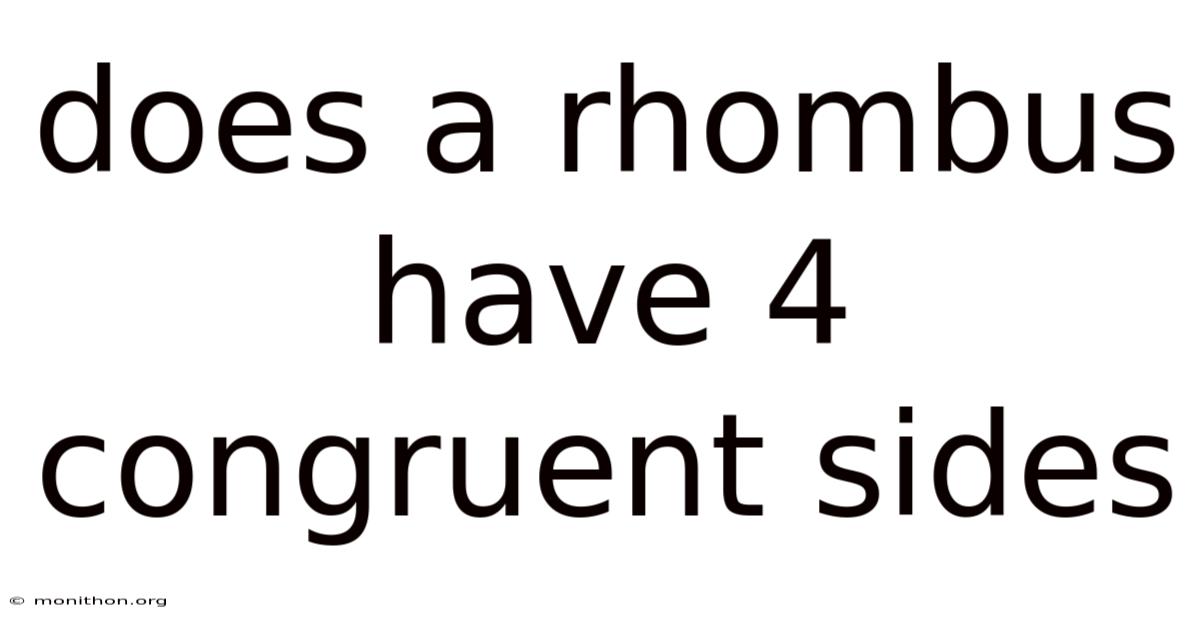 Does A Rhombus Have 4 Congruent Sides
