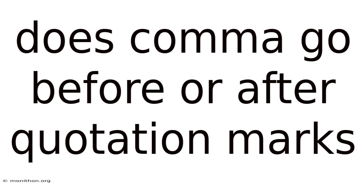 Does Comma Go Before Or After Quotation Marks