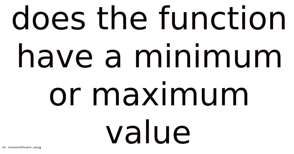 Does The Function Have A Minimum Or Maximum Value