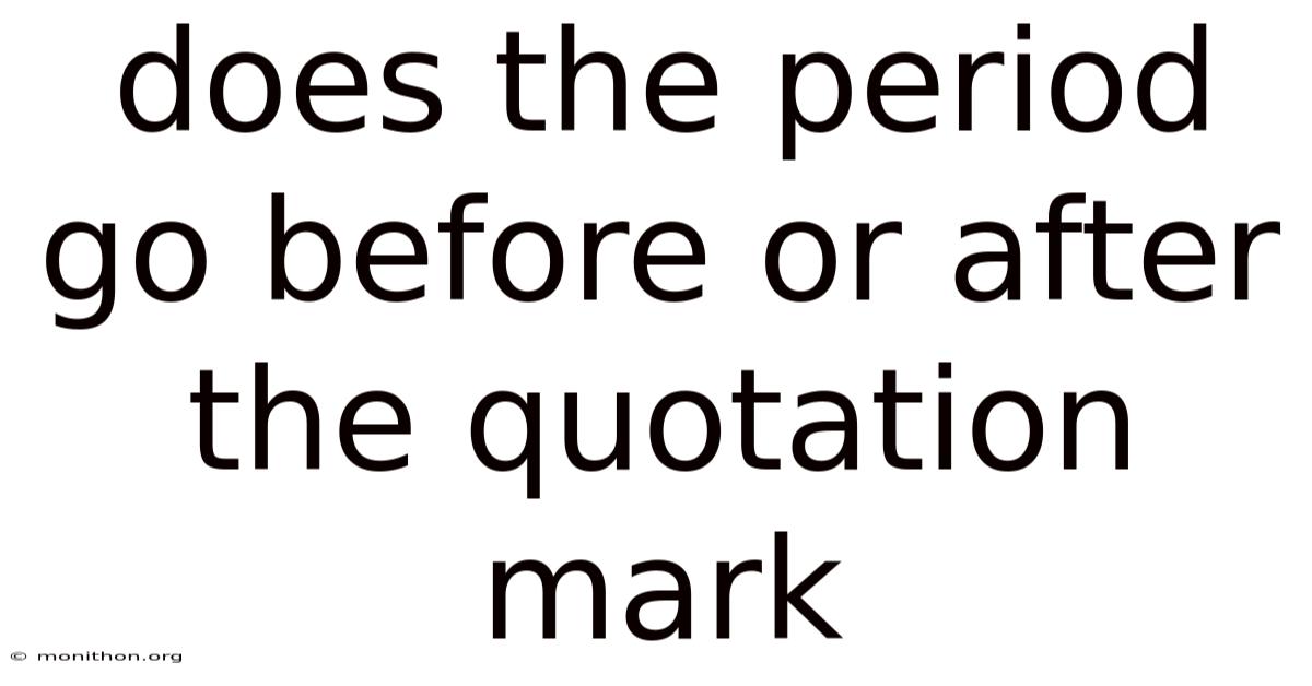 Does The Period Go Before Or After The Quotation Mark