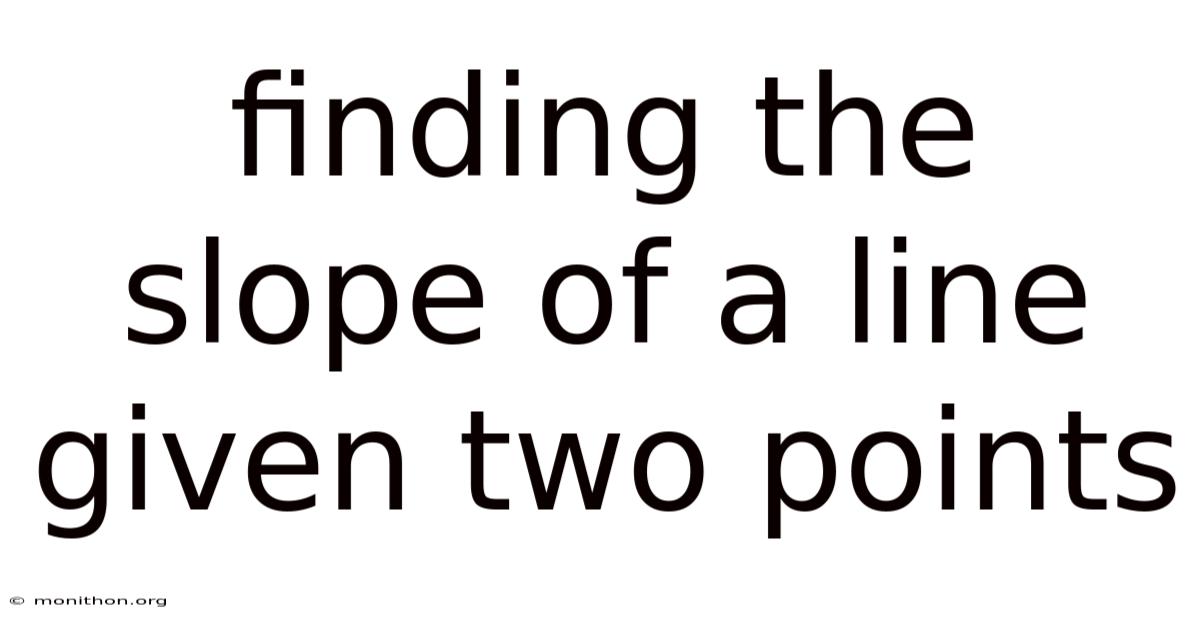 Finding The Slope Of A Line Given Two Points
