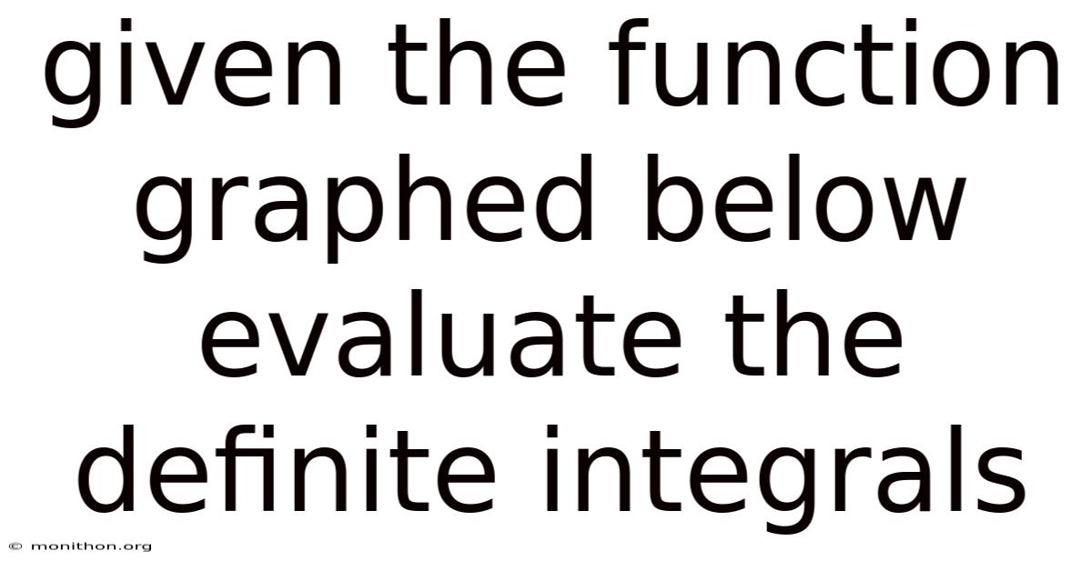 Given The Function Graphed Below Evaluate The Definite Integrals