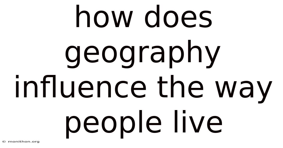 How Does Geography Influence The Way People Live