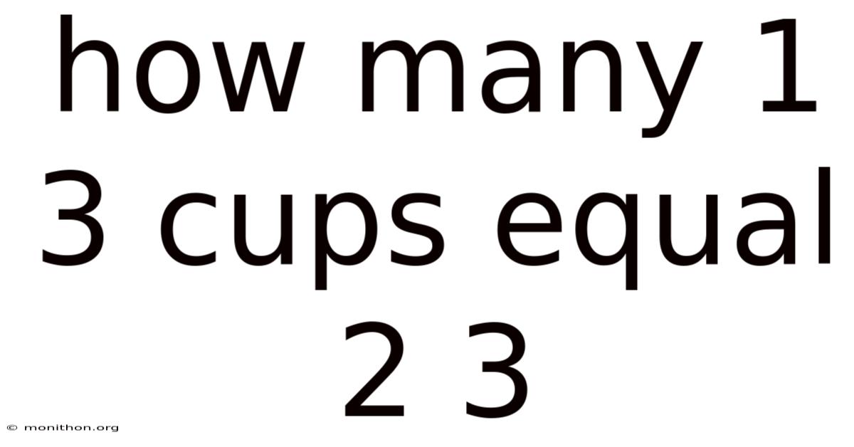 How Many 1 3 Cups Equal 2 3