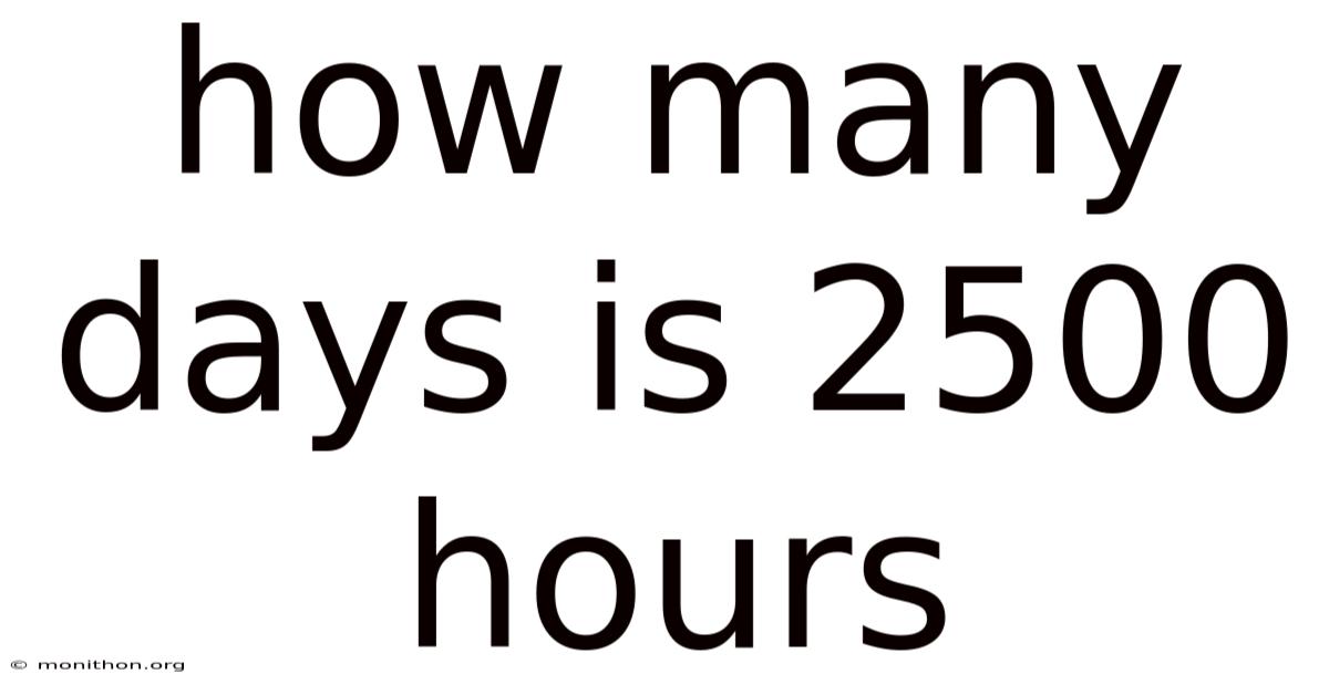 How Many Days Is 2500 Hours