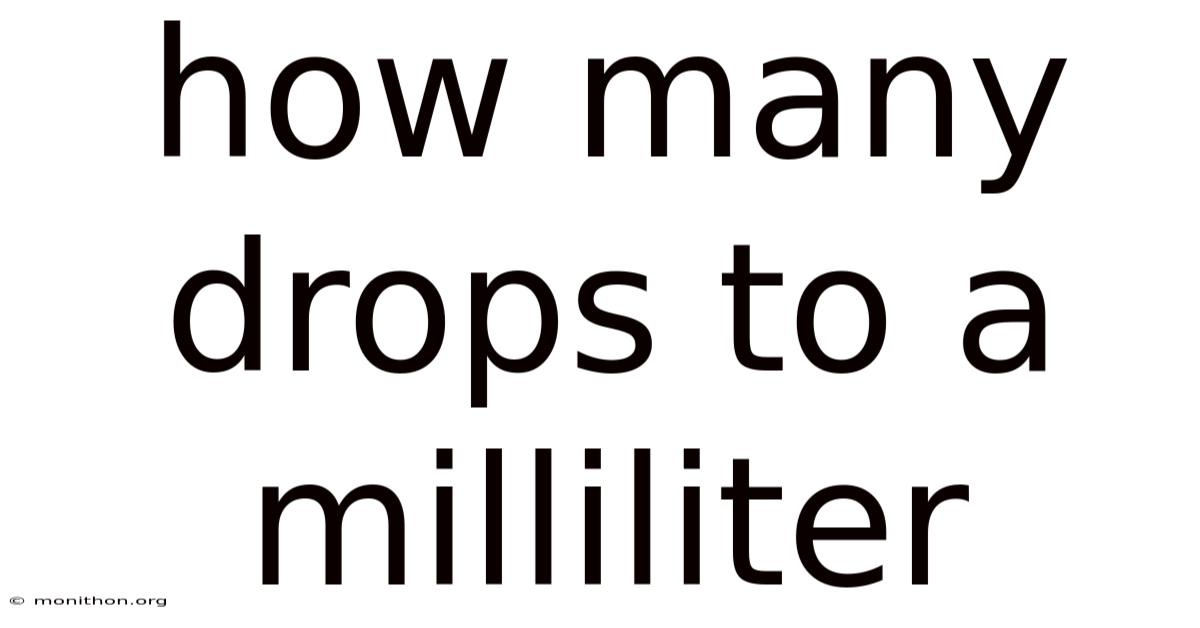 How Many Drops To A Milliliter