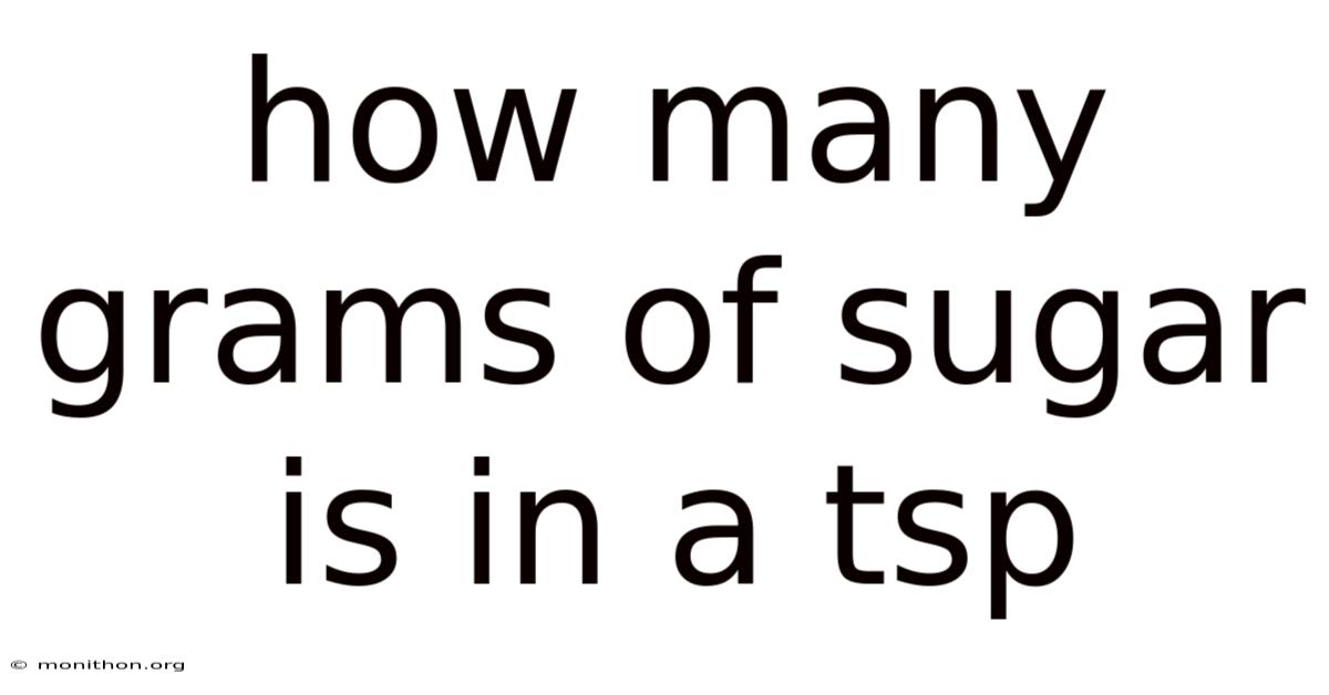 How Many Grams Of Sugar Is In A Tsp