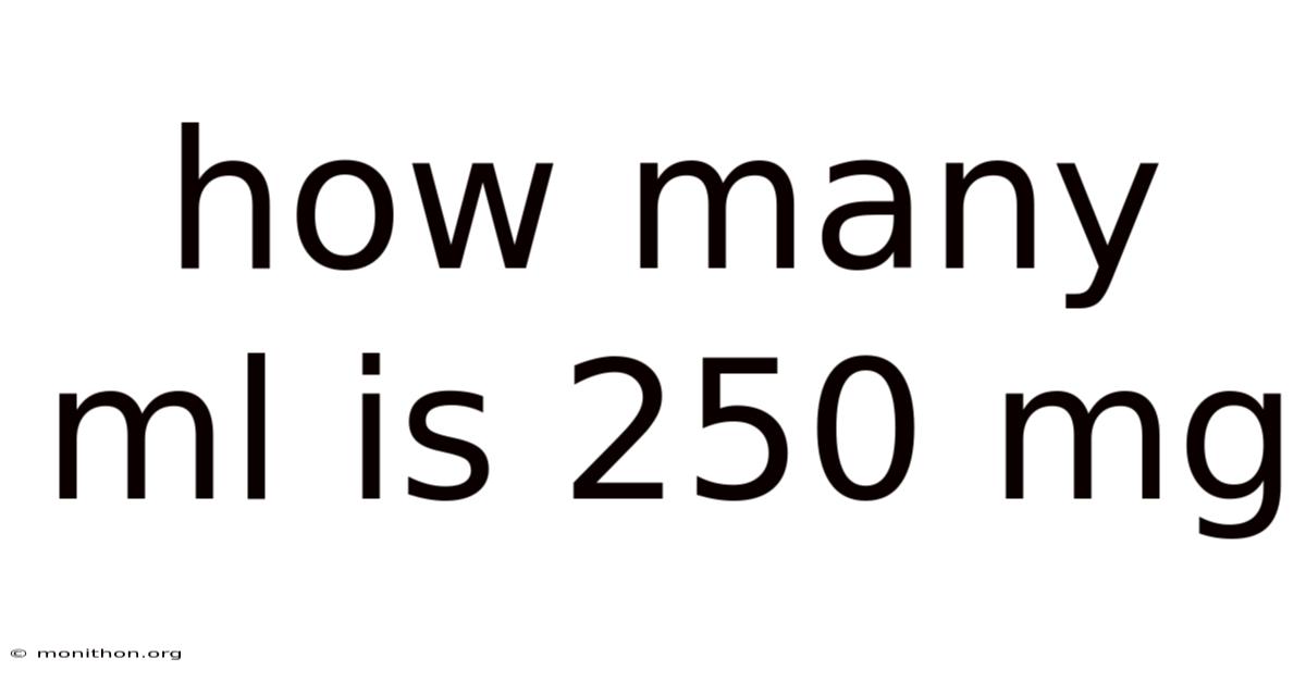 How Many Ml Is 250 Mg