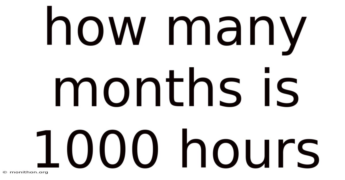 How Many Months Is 1000 Hours