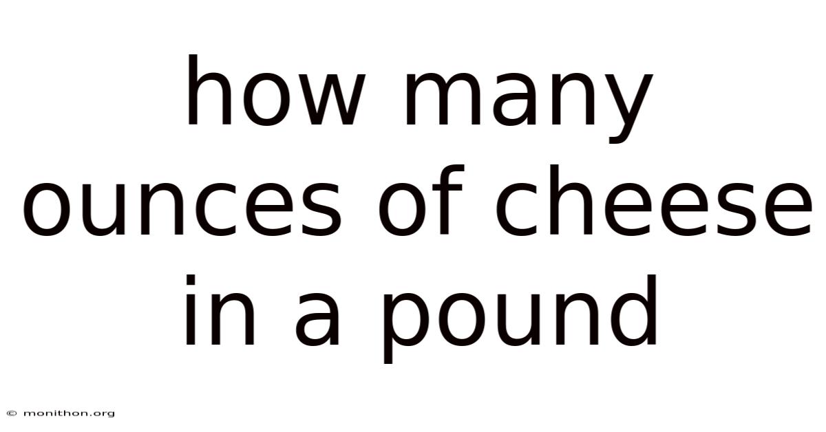 How Many Ounces Of Cheese In A Pound
