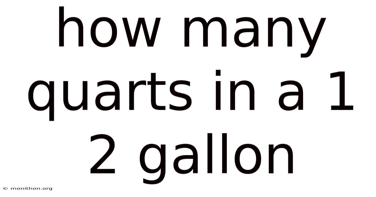 How Many Quarts In A 1 2 Gallon
