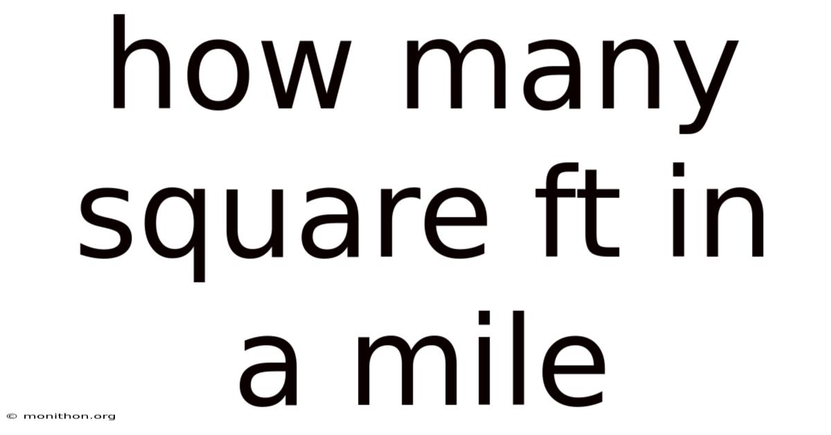 How Many Square Ft In A Mile