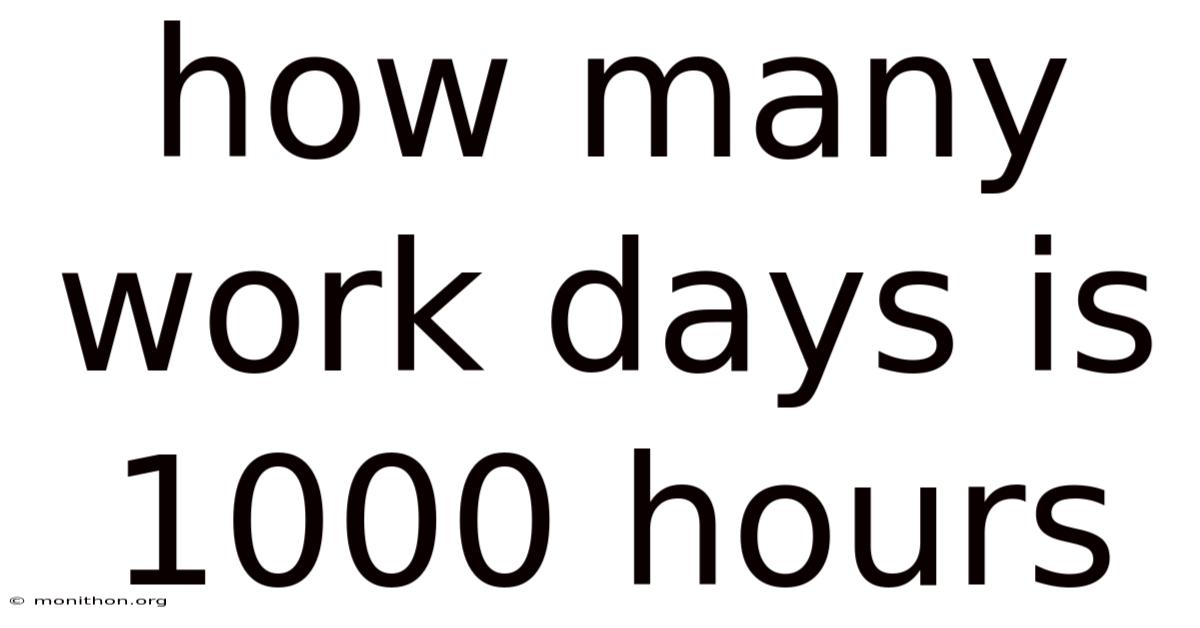 How Many Work Days Is 1000 Hours