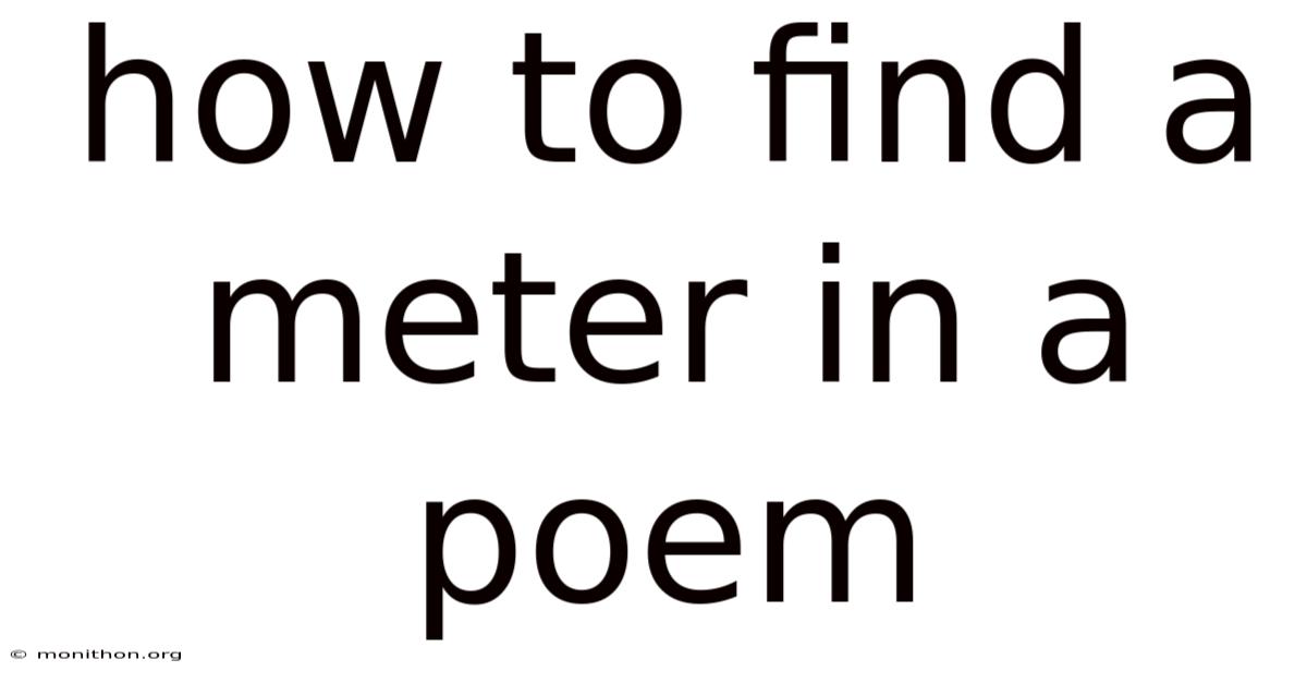 How To Find A Meter In A Poem
