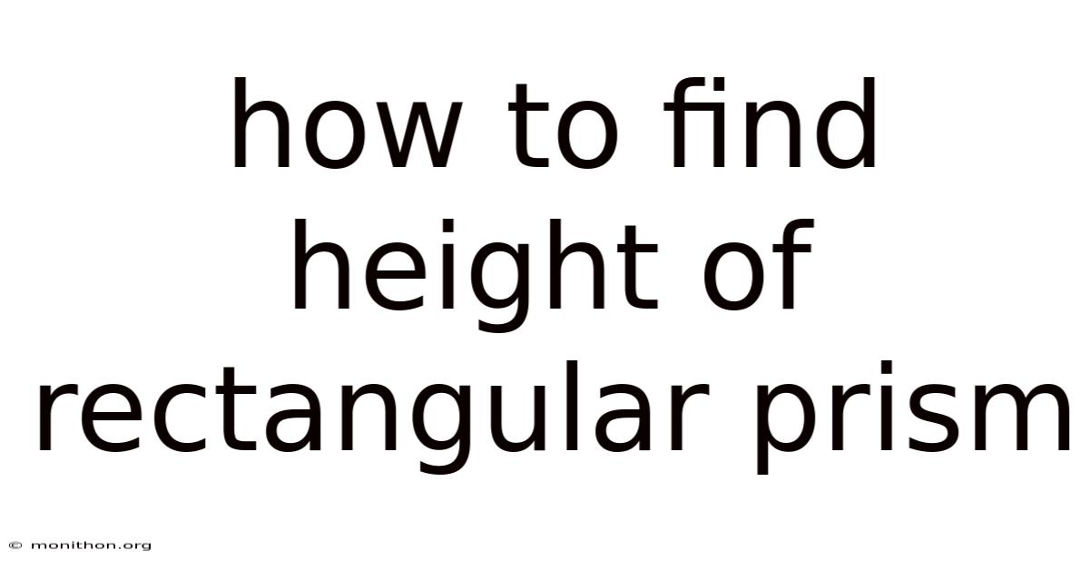 How To Find Height Of Rectangular Prism