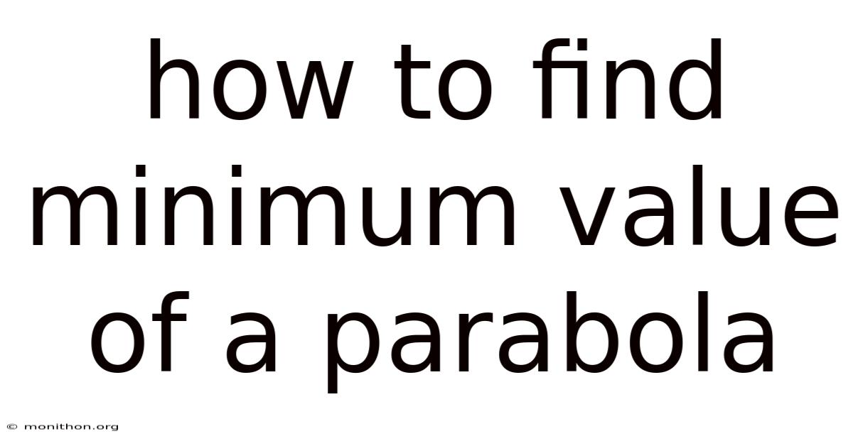 How To Find Minimum Value Of A Parabola
