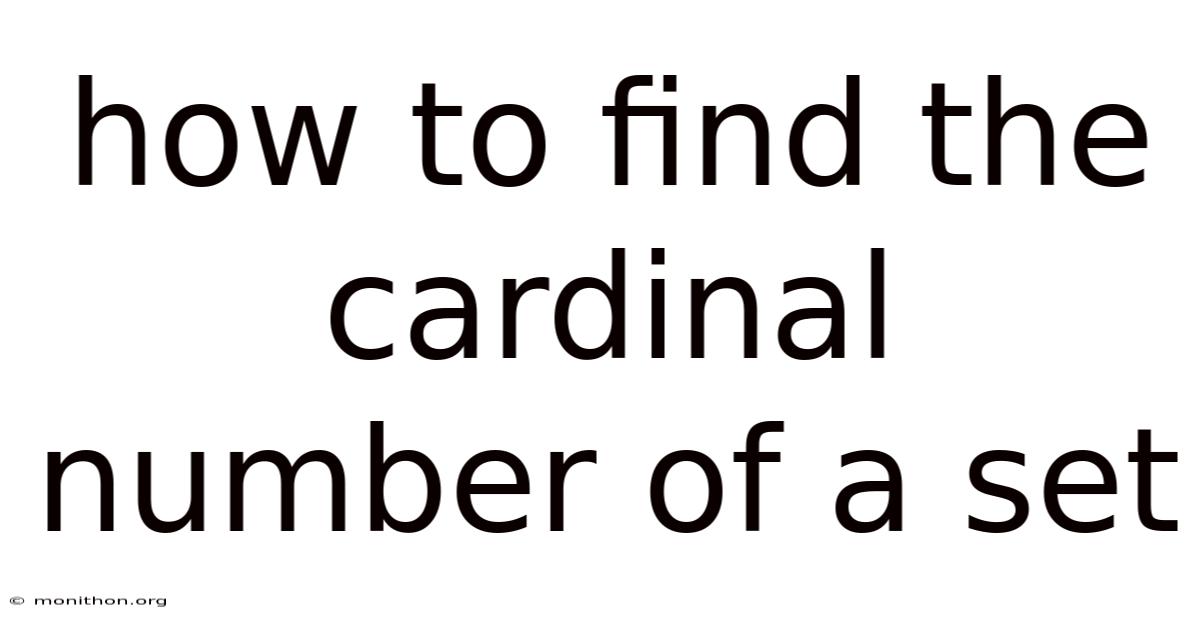 How To Find The Cardinal Number Of A Set