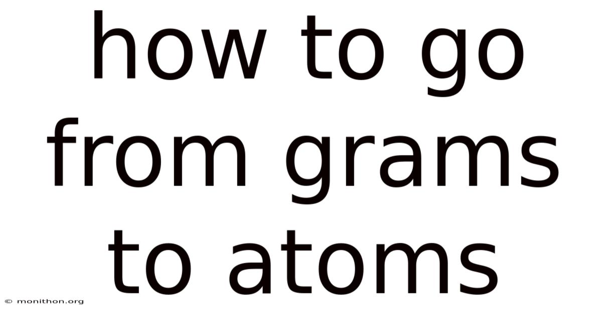 How To Go From Grams To Atoms
