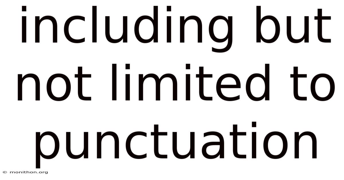 Including But Not Limited To Punctuation