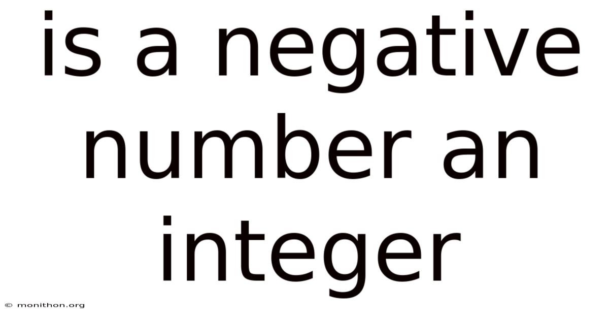 Is A Negative Number An Integer