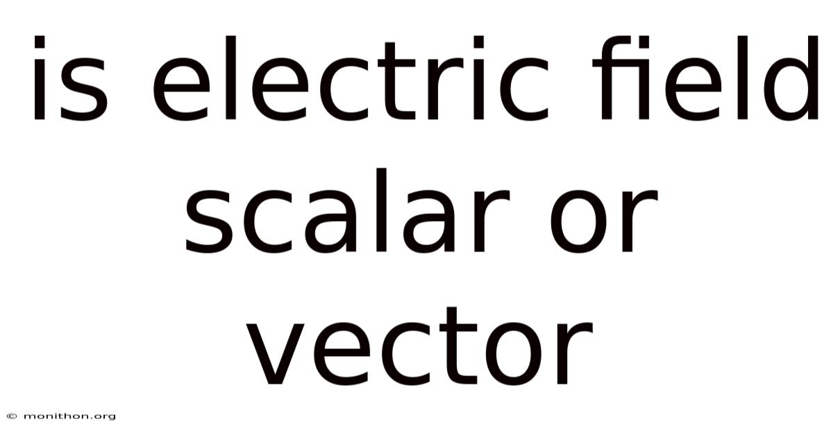 Is Electric Field Scalar Or Vector