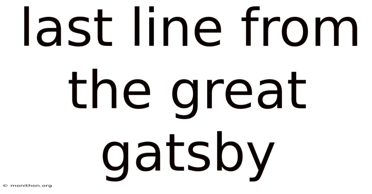 Last Line From The Great Gatsby