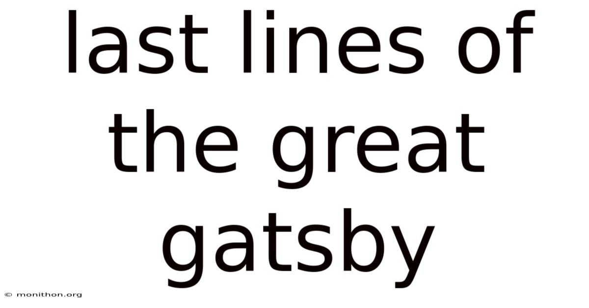 Last Lines Of The Great Gatsby