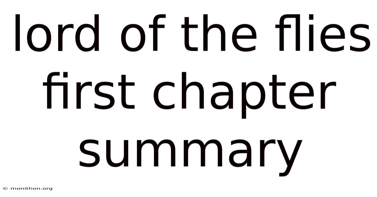 Lord Of The Flies First Chapter Summary