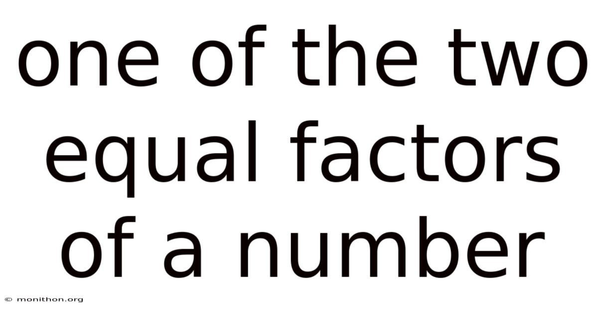 One Of The Two Equal Factors Of A Number