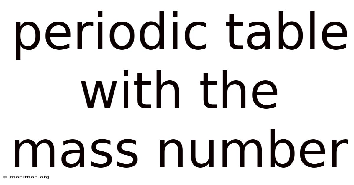 Periodic Table With The Mass Number