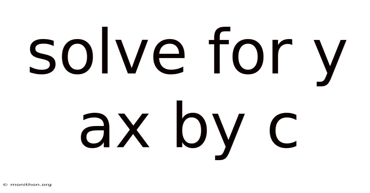 Solve For Y Ax By C