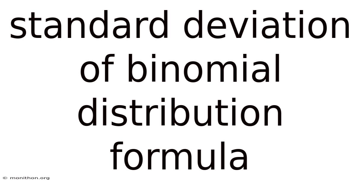 Standard Deviation Of Binomial Distribution Formula